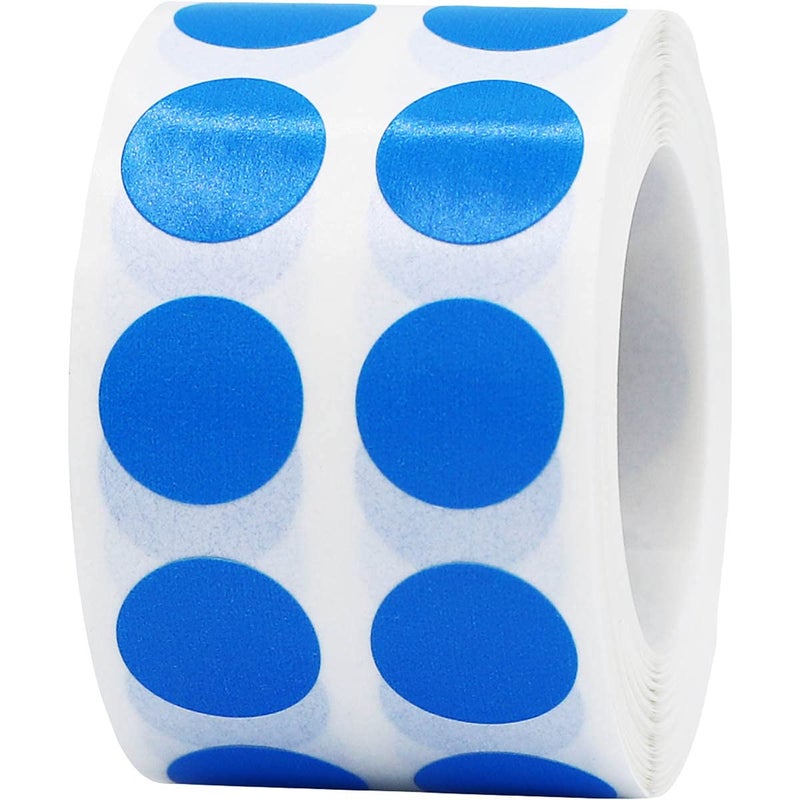 InStockLabels.com Blue Color Coding Labels for Organizing Inventory 0.50 Inch Round Circle Dots 1,000 Total Adhesive Stickers On A Roll - Image 1